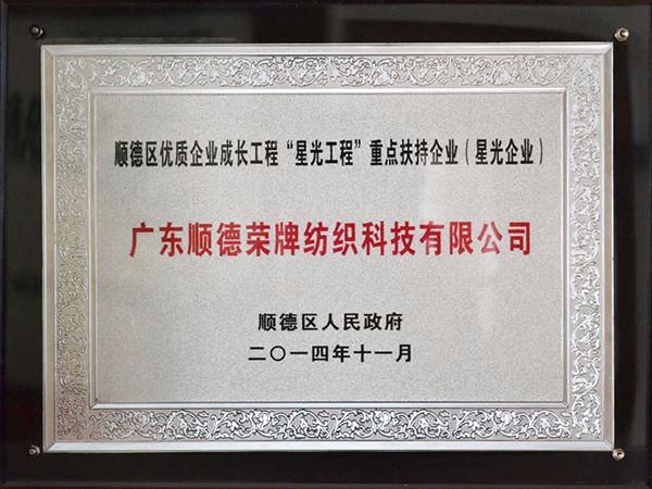 蓝鲸直播-2012年获顺德政府颁发“星光企业”称号
